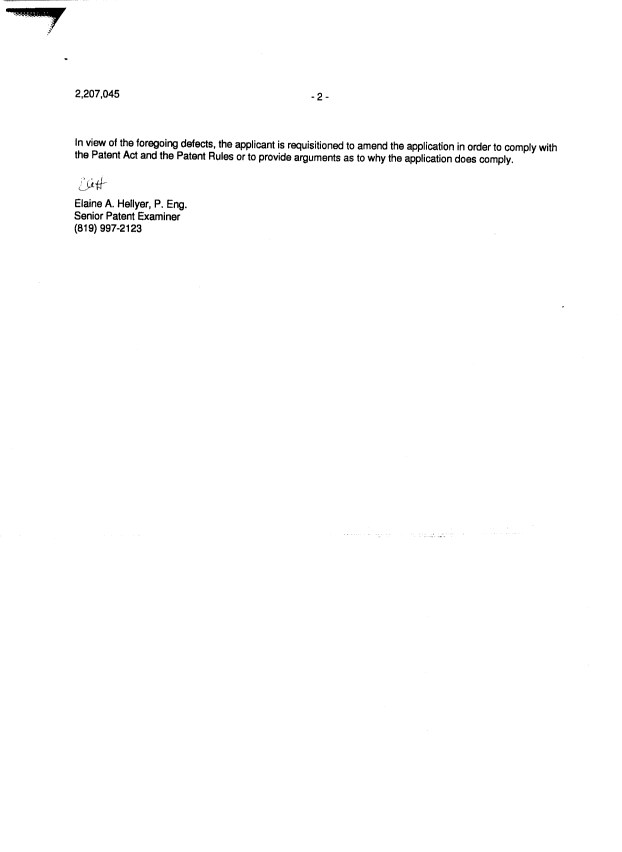 Document de brevet canadien 2207045. Poursuite-Amendment 19971209. Image 2 de 2
