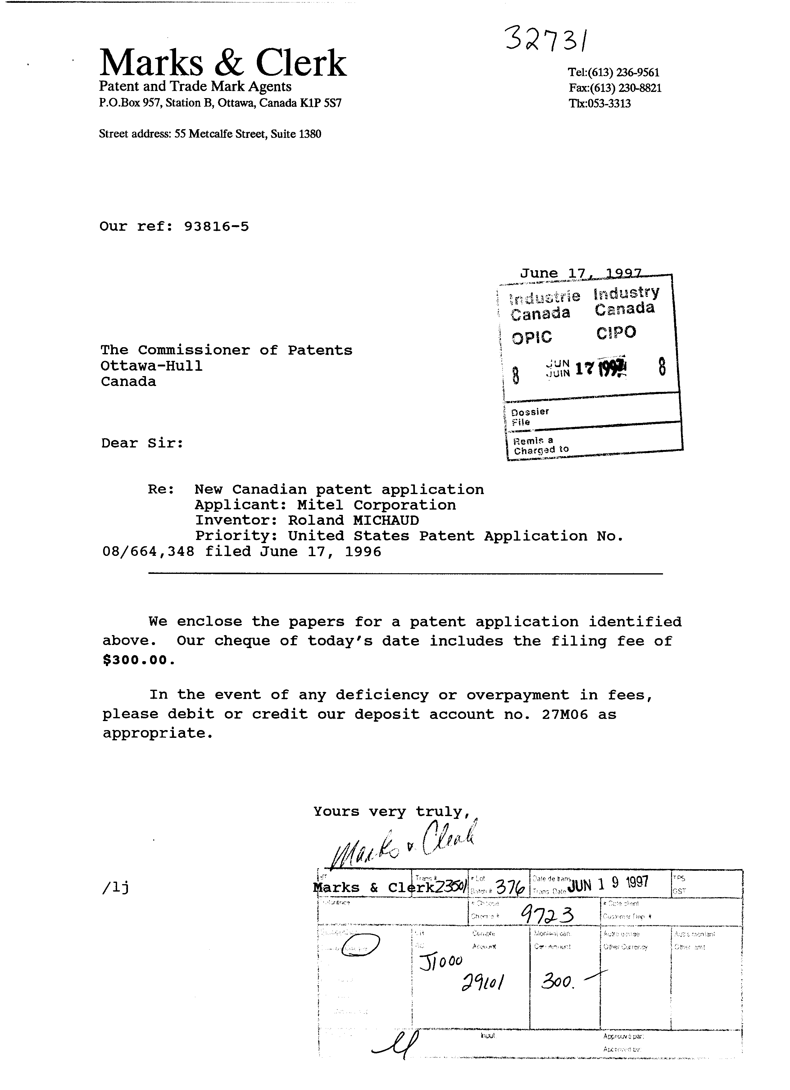 Canadian Patent Document 2207876. Assignment 19970617. Image 1 of 3