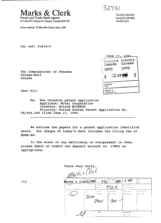 Document de brevet canadien 2207876. Cession 19970617. Image 1 de 3