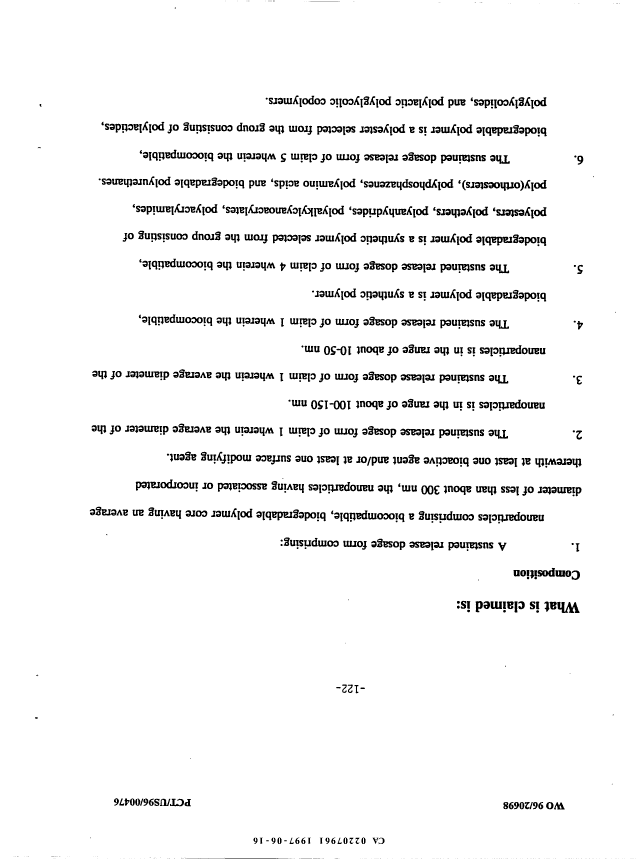Document de brevet canadien 2207961. Revendications 19961216. Image 1 de 26