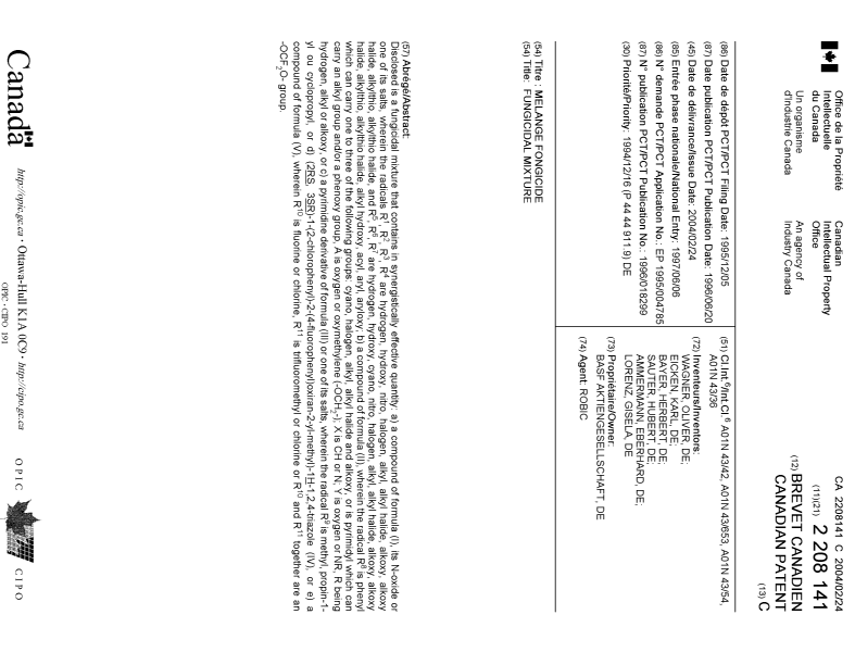 Document de brevet canadien 2208141. Page couverture 20040122. Image 1 de 1