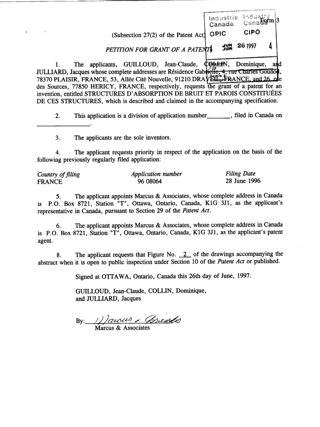 Document de brevet canadien 2209302. Cession 19970626. Image 2 de 3