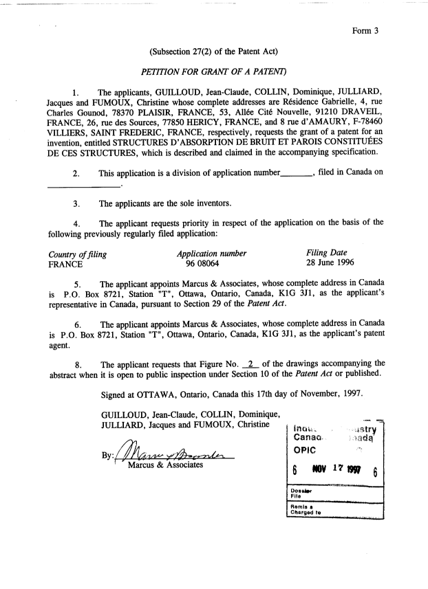 Document de brevet canadien 2209302. Cession 19970626. Image 3 de 3