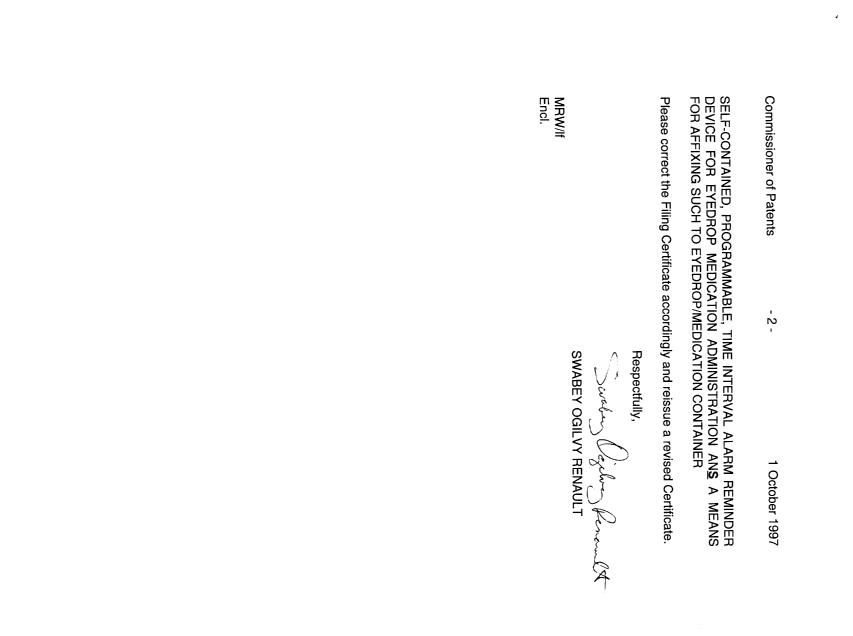 Canadian Patent Document 2209506. Correspondence 19971001. Image 2 of 3