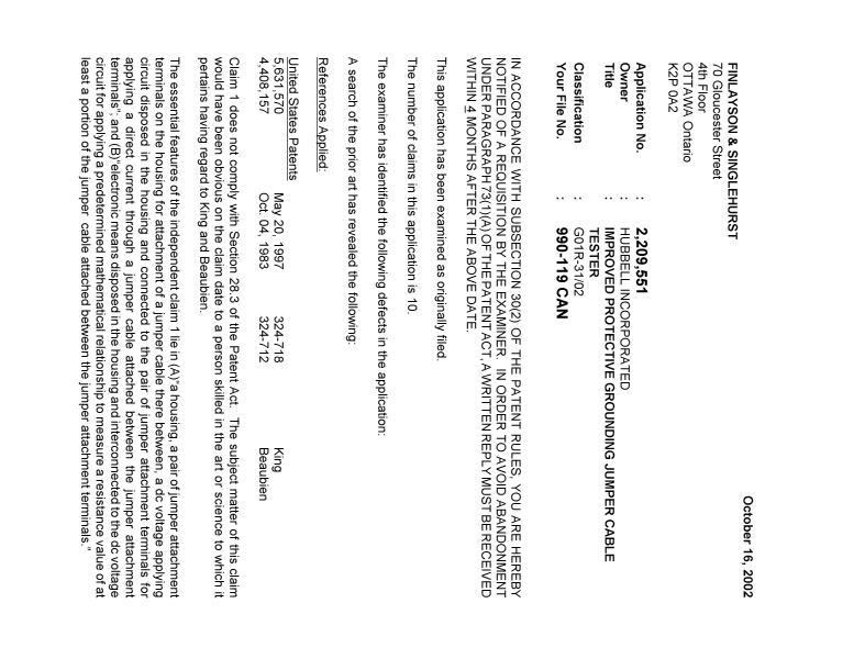 Document de brevet canadien 2209551. Poursuite-Amendment 20021016. Image 1 de 3