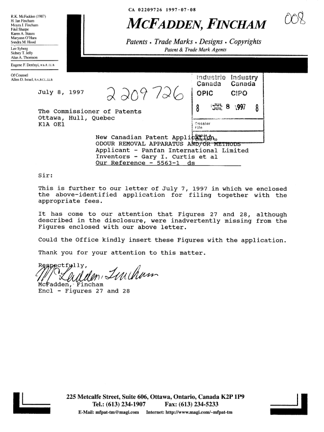 Document de brevet canadien 2209726. Poursuite-Amendment 19970708. Image 1 de 2