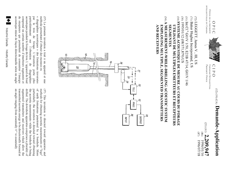 Document de brevet canadien 2209947. Page couverture 19971127. Image 1 de 2