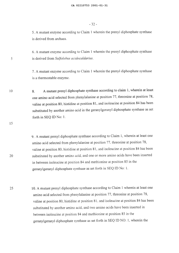 Document de brevet canadien 2210753. Revendications 20030409. Image 2 de 3