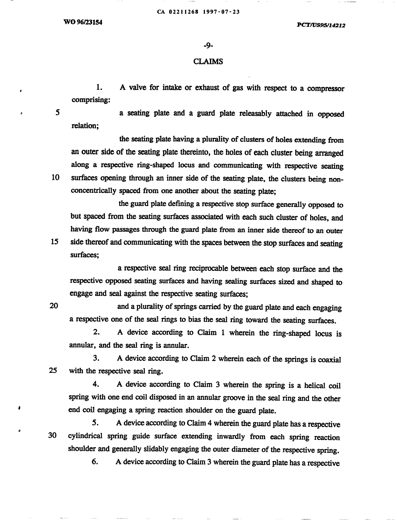 Document de brevet canadien 2211268. Revendications 19970723. Image 1 de 3