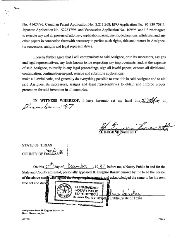 Document de brevet canadien 2211268. Cession 19980422. Image 3 de 3
