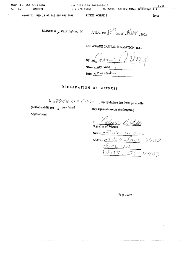Canadian Patent Document 2211268. Correspondence 20020315. Image 3 of 3