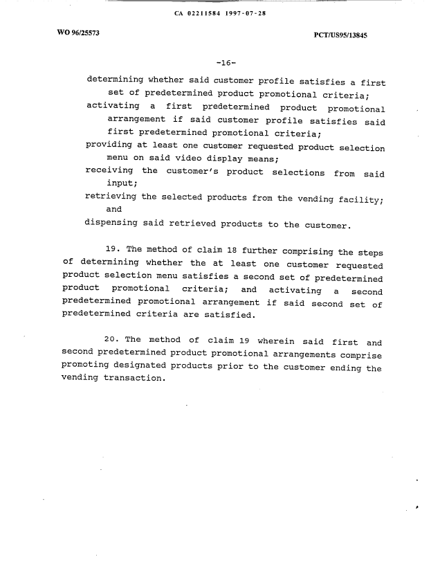 Canadian Patent Document 2211584. Claims 19970728. Image 5 of 5