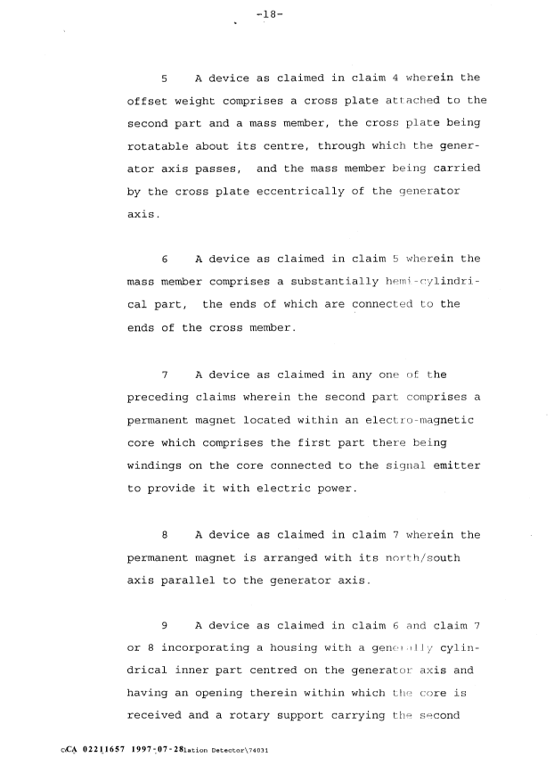 Document de brevet canadien 2211657. Revendications 19961228. Image 2 de 5