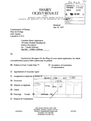 Document de brevet canadien 2211761. Cession 19970730. Image 1 de 3