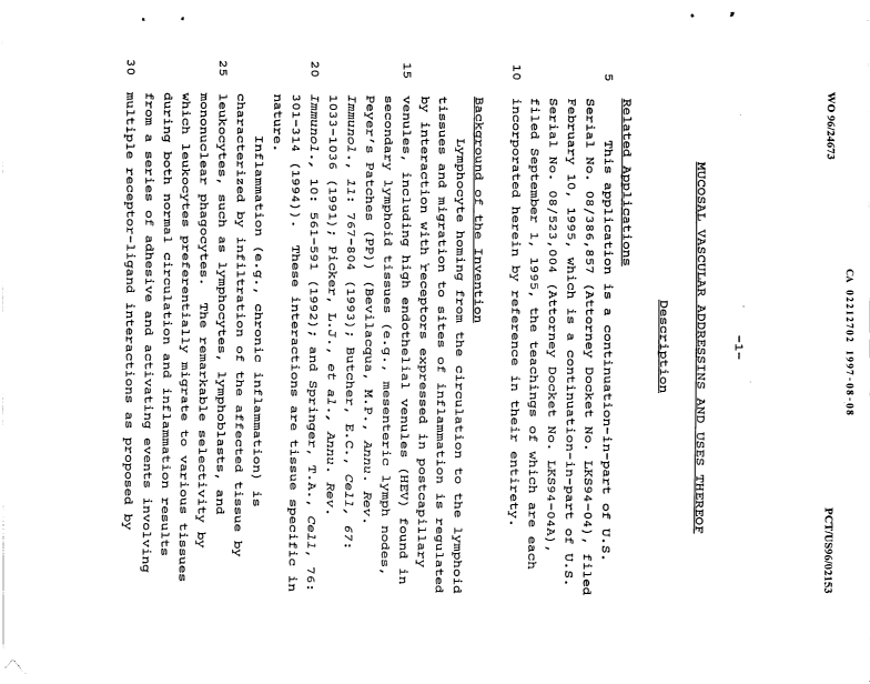 Document de brevet canadien 2212702. Description 19970809. Image 1 de 117