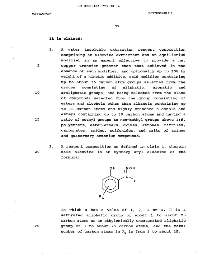 Document de brevet canadien 2213102. Revendications 19970814. Image 1 de 7