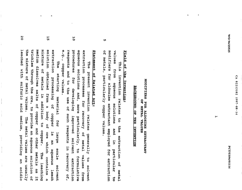 Canadian Patent Document 2213102. Description 19970814. Image 1 of 36