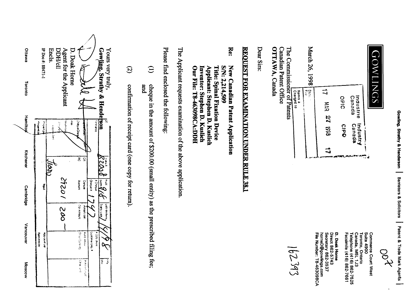 Document de brevet canadien 2214509. Poursuite-Amendment 19971227. Image 1 de 1