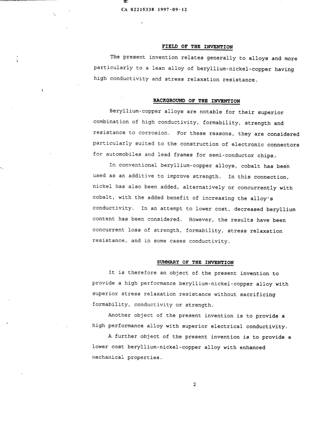 Document de brevet canadien 2215338. Description 19970912. Image 1 de 20