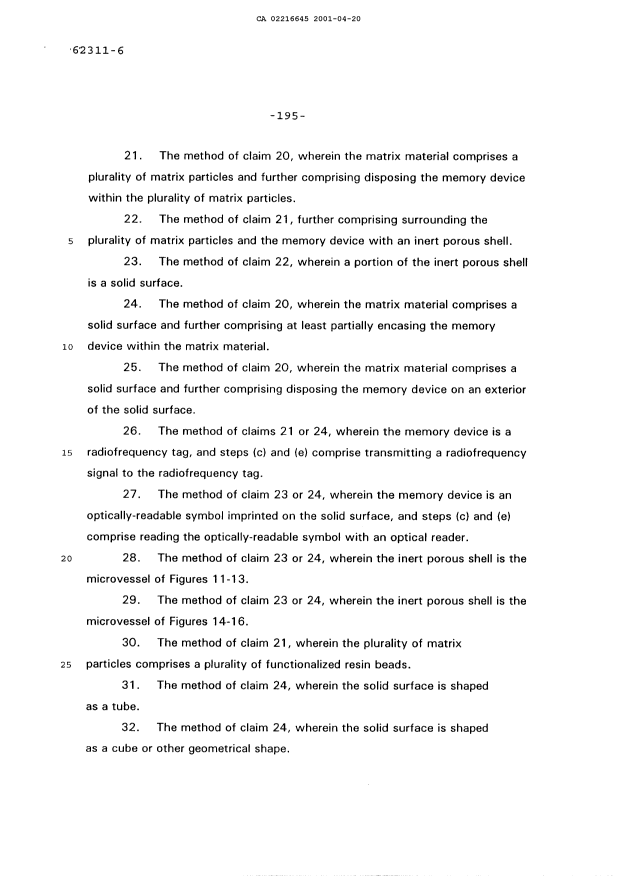Canadian Patent Document 2216645. Prosecution-Amendment 20010420. Image 9 of 10