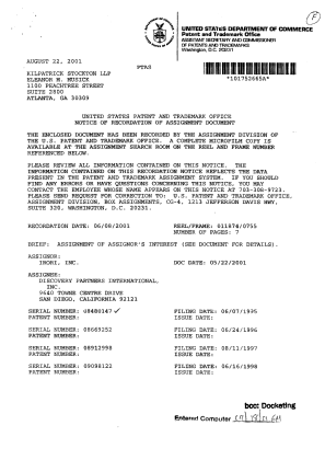 Document de brevet canadien 2216645. Cession 20040120. Image 2 de 11