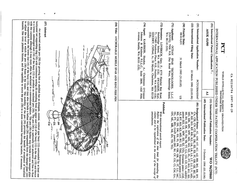 Document de brevet canadien 2216754. Abrégé 19970929. Image 1 de 1
