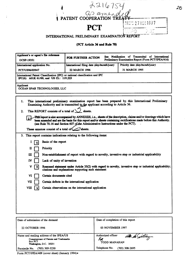 Document de brevet canadien 2216754. PCT 19971127. Image 1 de 5