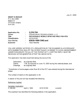 Canadian Patent Document 2216754. Prosecution-Amendment 20050721. Image 1 of 2