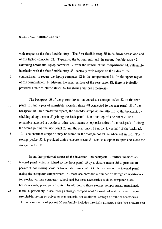 Canadian Patent Document 2217442. Description 19971003. Image 5 of 6