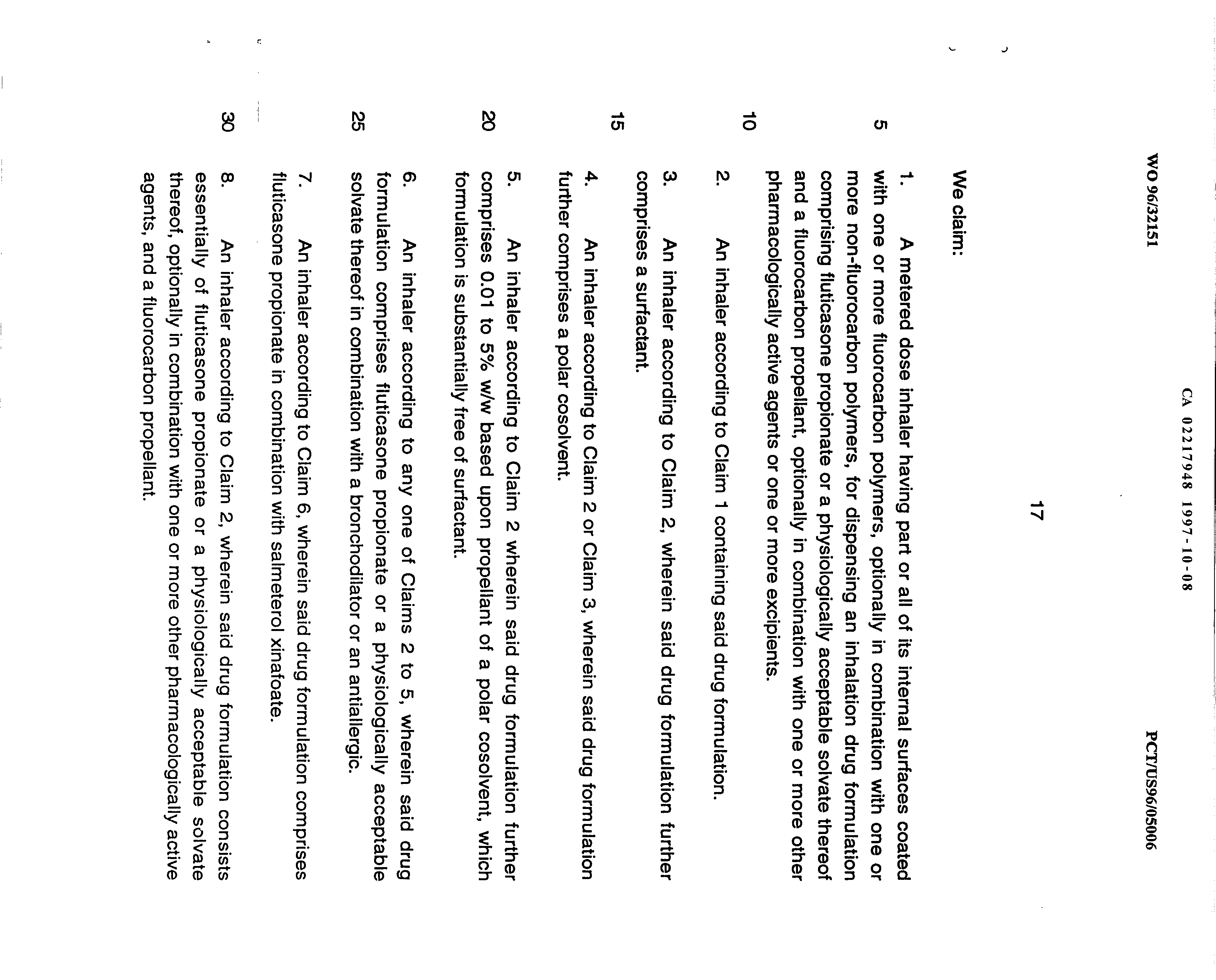 Canadian Patent Document 2217948. Claims 19971008. Image 1 of 3
