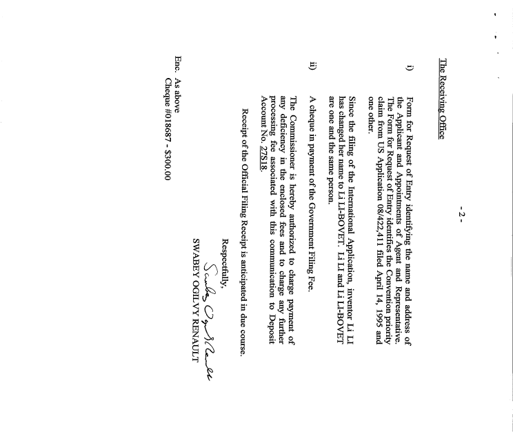 Document de brevet canadien 2217948. Cession 19971009. Image 2 de 6