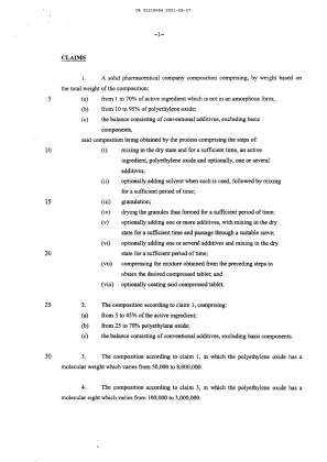 Document de brevet canadien 2218054. Revendications 20010927. Image 1 de 3
