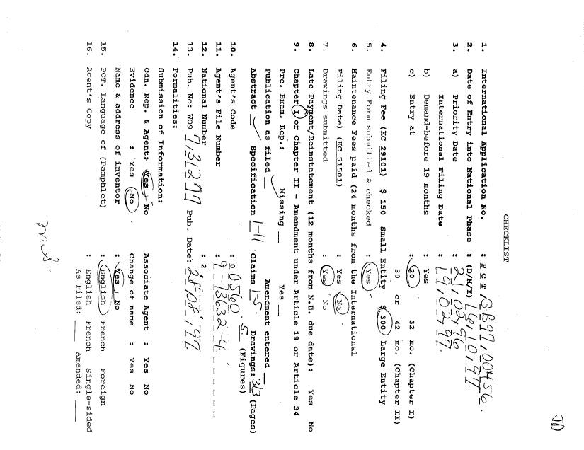 Document de brevet canadien 2218368. PCT 19971016. Image 1 de 4