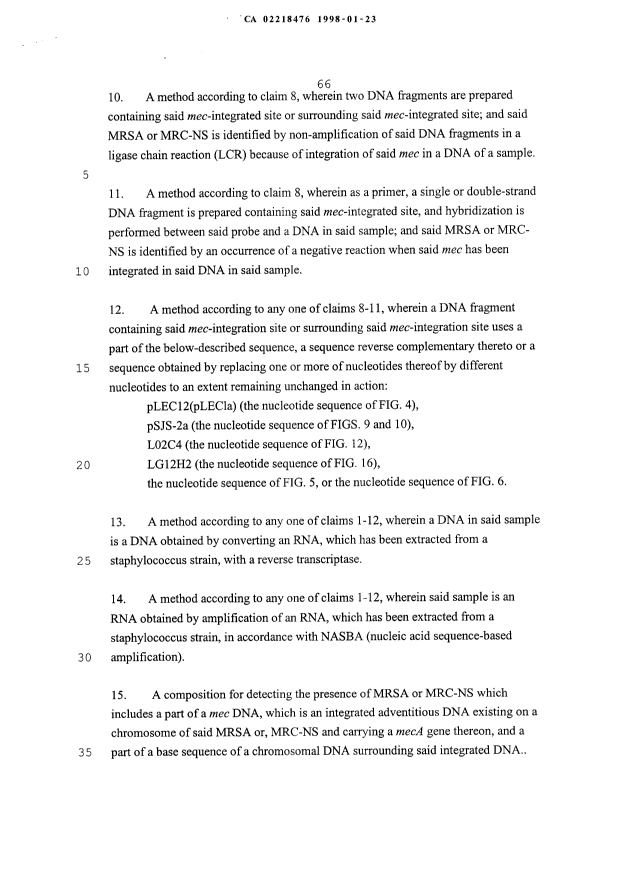 Document de brevet canadien 2218476. Revendications 19980123. Image 2 de 2