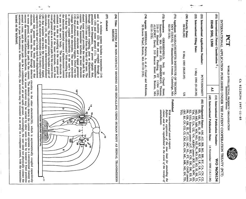 Document de brevet canadien 2220294. Abrégé 19971105. Image 1 de 1