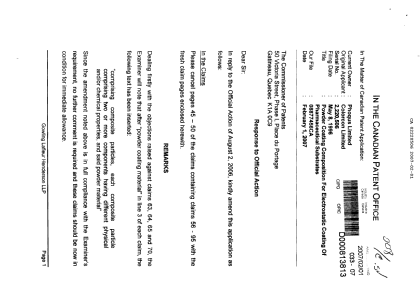 Document de brevet canadien 2220506. Poursuite-Amendment 20061201. Image 1 de 10