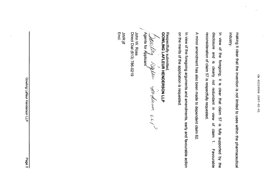 Canadian Patent Document 2220506. Prosecution-Amendment 20061201. Image 3 of 10