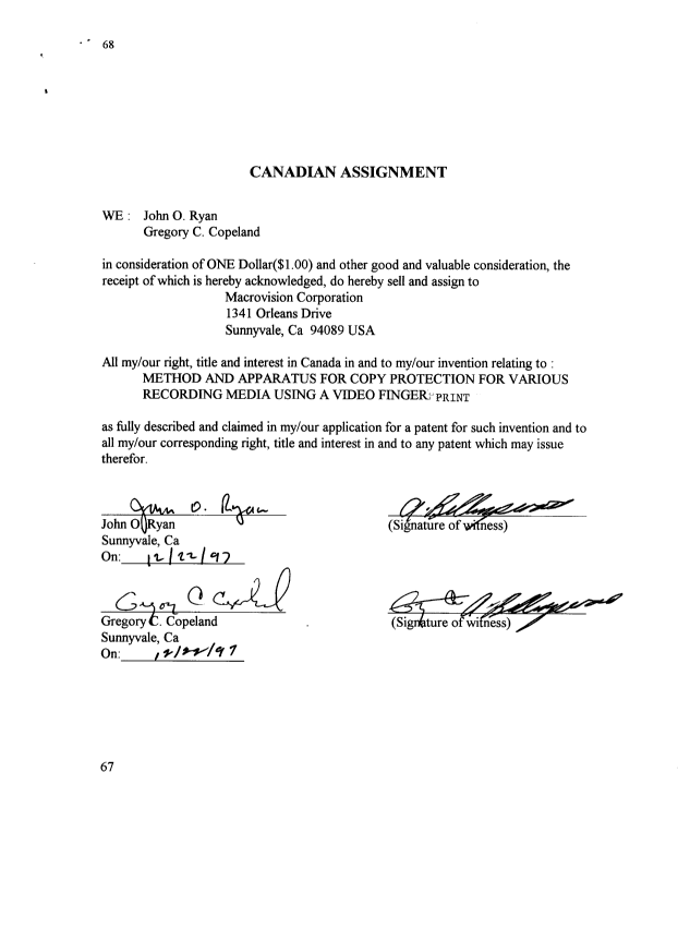 Document de brevet canadien 2220845. Cession 19980310. Image 2 de 2