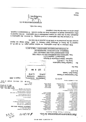 Canadian Patent Document 2220873. Correspondence 20000802. Image 1 of 4