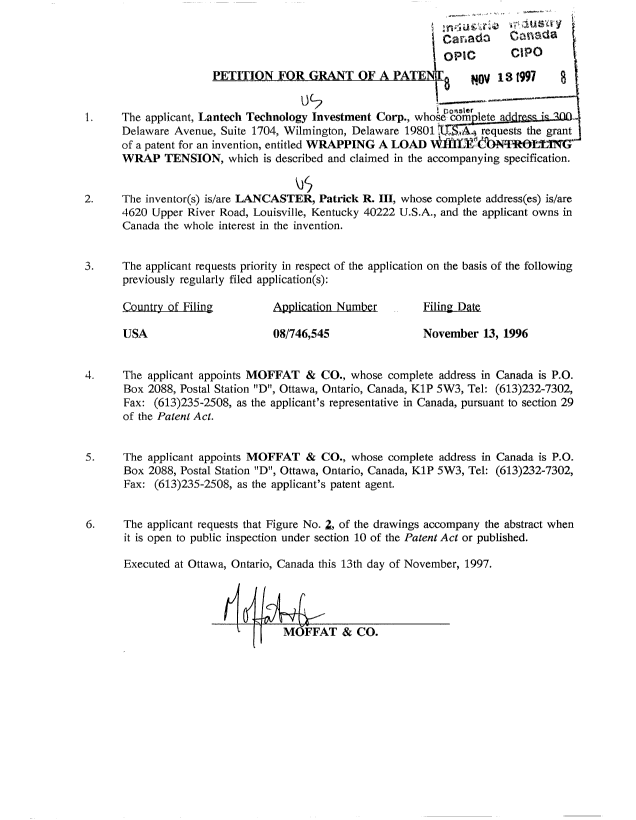 Document de brevet canadien 2221056. Cession 19971113. Image 2 de 2