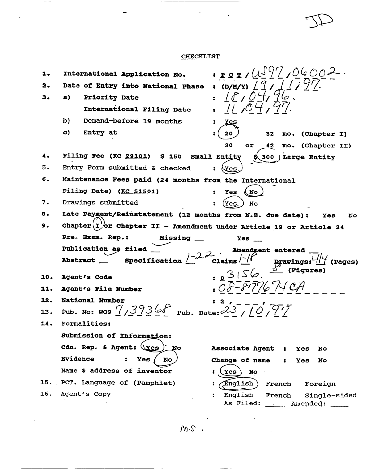 Document de brevet canadien 2221631. PCT 19971119. Image 1 de 1