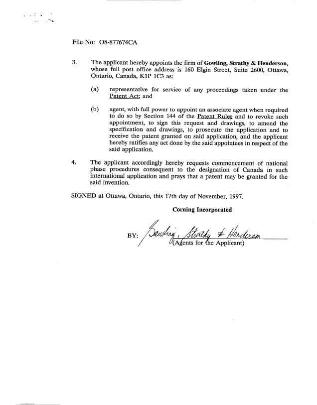 Document de brevet canadien 2221631. Cession 19971119. Image 3 de 3