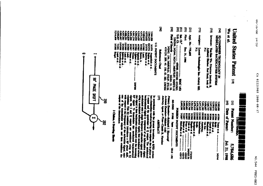 Canadian Patent Document 2221905. Prosecution-Amendment 19991217. Image 5 of 5
