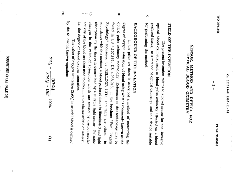 Document de brevet canadien 2221968. Description 19961224. Image 1 de 22