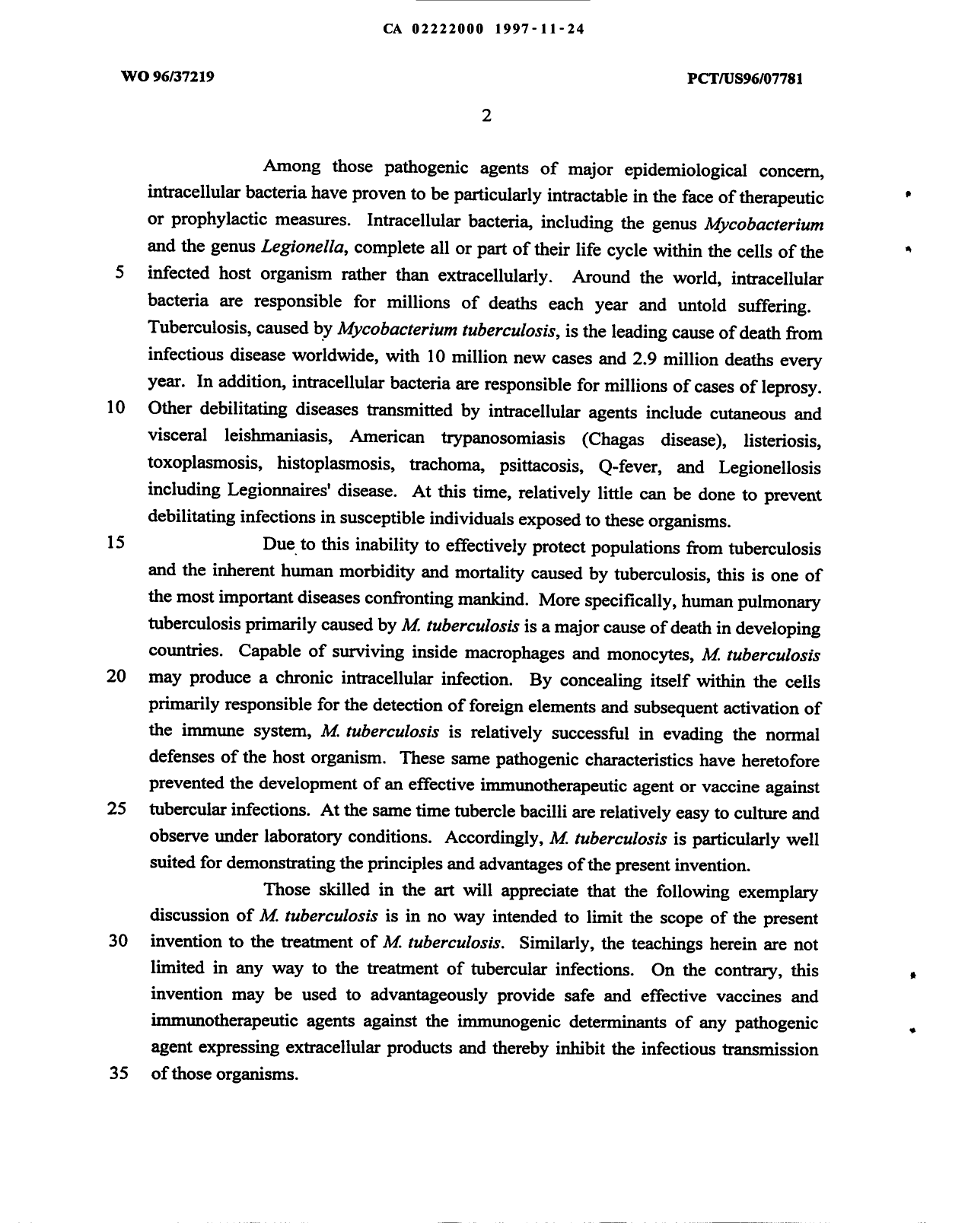 Canadian Patent Document 2222000. Description 20041119. Image 2 of 150