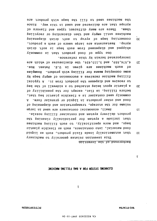 Canadian Patent Document 2222433. Description 19971126. Image 1 of 17