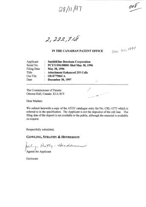 Document de brevet canadien 2222718. Poursuite-Amendment 19971230. Image 1 de 2