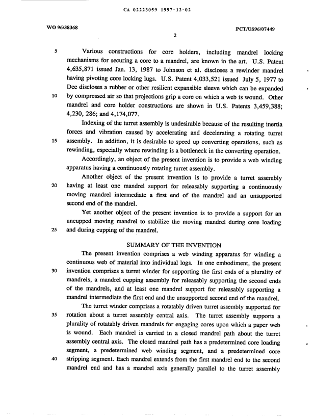 Canadian Patent Document 2223059. Description 19971202. Image 2 of 52
