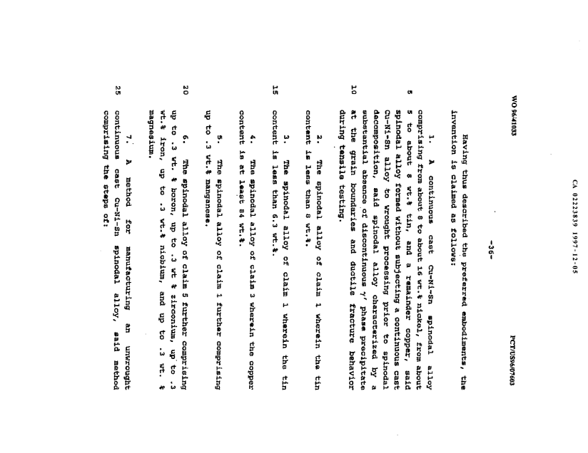 Document de brevet canadien 2223839. Revendications 19971205. Image 1 de 5