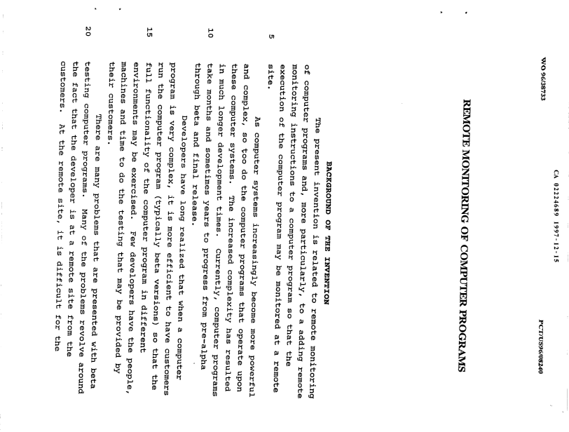 Document de brevet canadien 2224689. Description 19971215. Image 1 de 15